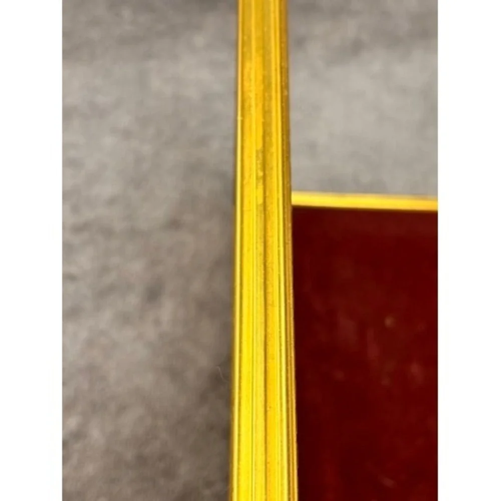 Vintage Triple Folding Picture Frame Gold 8x10 Etched Brass